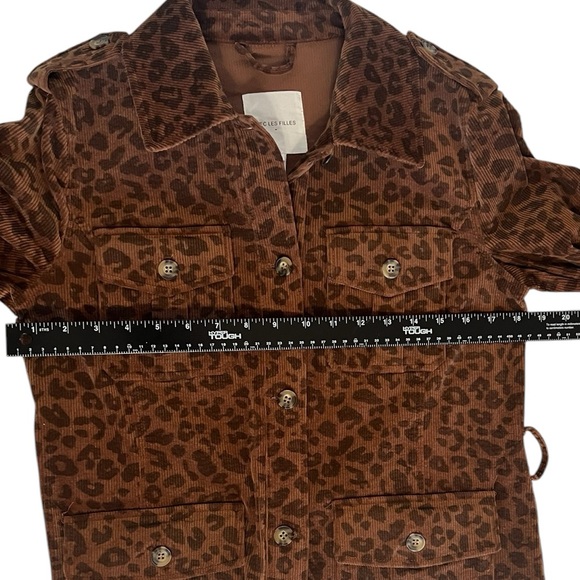 Anthropologie Avec Les Filles Brown Leopard Corduroy Jacket Size XS - Picture 4 of 6